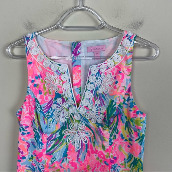 Lilly Pulitzer Gabby Resort Shift Dress Fan Sea Print Size 00 - Picture 3 of 12